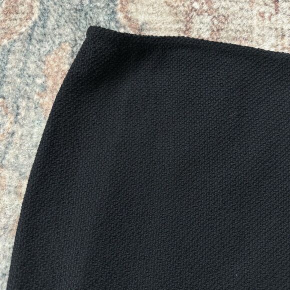 St. John Caviar Women's Skirt Knitted Side Zip Black Size 12 Wool Boucle Tweed - Picture 2 of 8